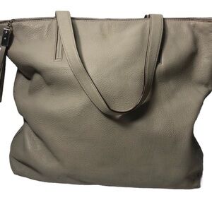 Kate Spade Taupe Large Leather Tote Bag.